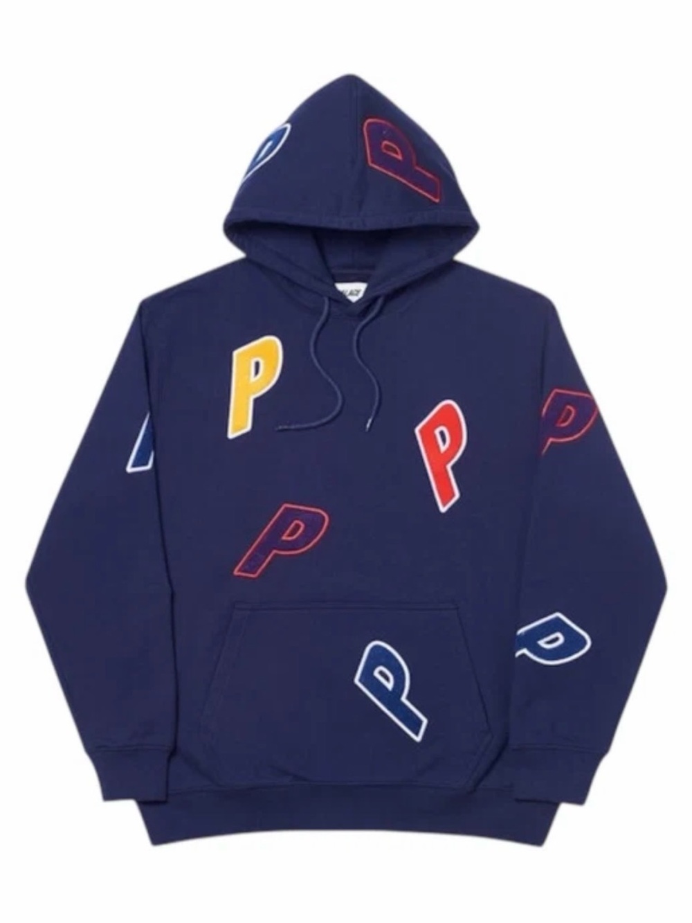 EUC PALACE Navy Hoodie with Multicolor 'P' Patches